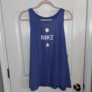 Nike Blue Muscle Tee with White Logo